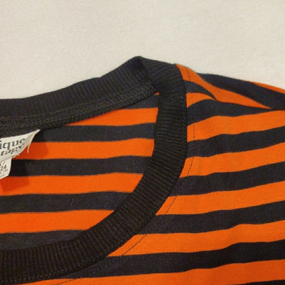 Unique Vintage Orange and Black Striped Tee - Picture 12 of 12